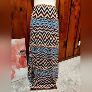 Joe Benbasset Multicolor Chevron Maxi Skirt